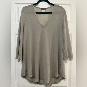 Elegant V-Neck Beige Women's Top